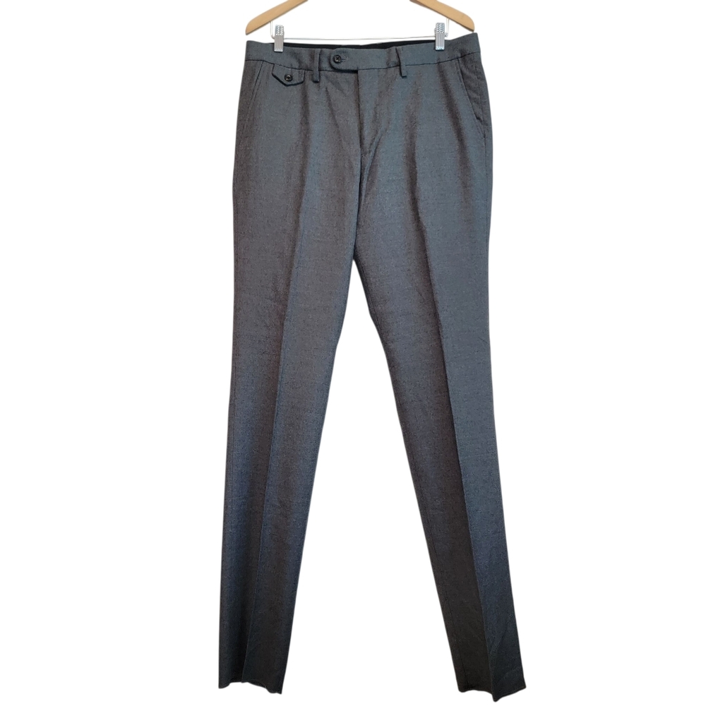 Bonobos Italian Wool Slim Fit Dress Pants Sz 35 Unhemmed Office Business Preppy